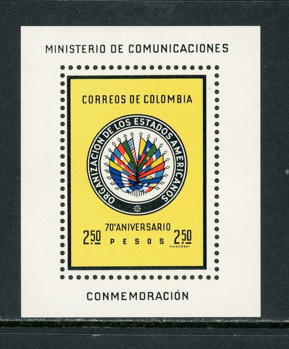Colombia Scott #744 MNH S/S 70th ANN of OAS CV$5+