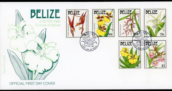 Belize Scott #985-990 FIRST DAY COVER Orchids FLORA $$