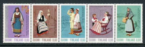 Finland Scott #537a MNH STRIP Regional Costumes CV$16+