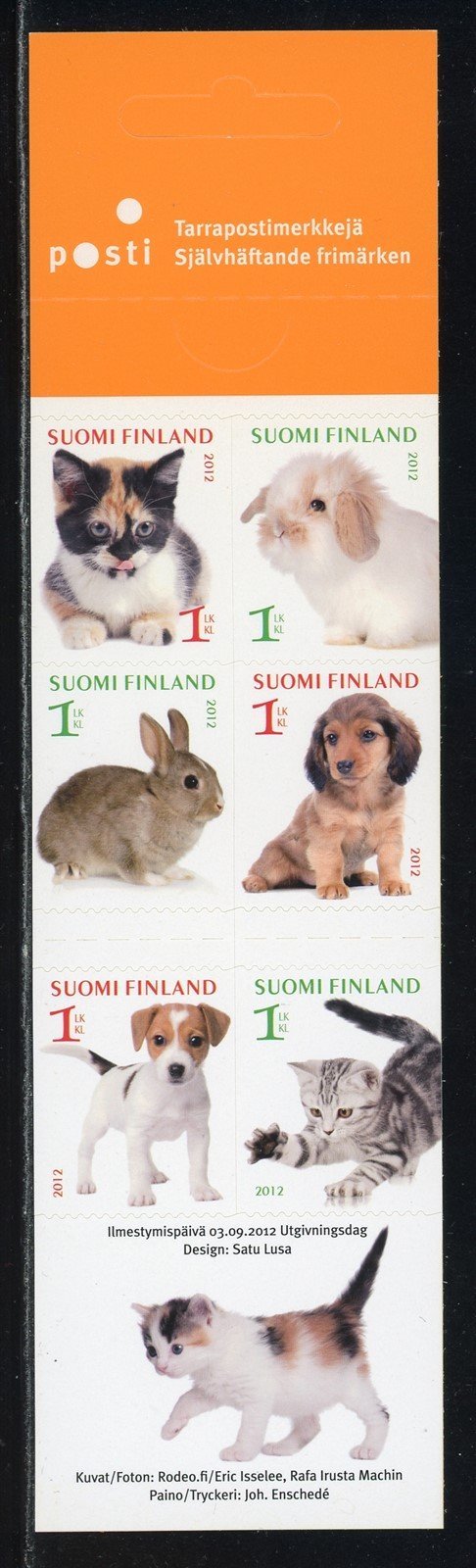 Finland Scott #1417 SA BOOKLET Pets FAUNA CV$17+