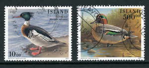 Iceland Scott #834-835 U Ducks Birds FAUNA CV$14+ os1