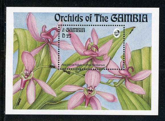 Gambia Scott #1522 MNH S/S Flowers Orchids FLORA CV$6+