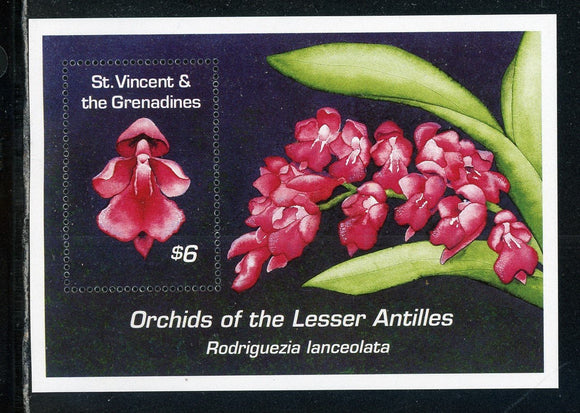 St. Vincent Scott #2043 MNH S/S Orchids Flowers FLORA CV$8+