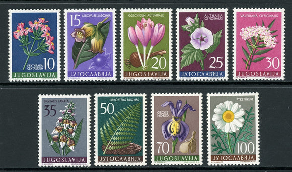 Yugoslavia Scott #469-477 MNH Medicinal Plants Flowers Orchids FLORA CV$24+