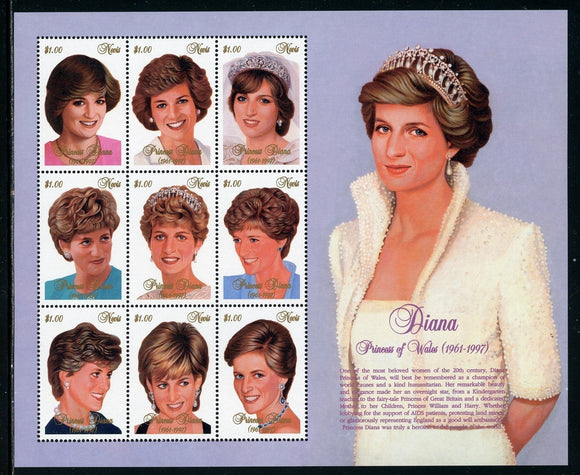 Nevis Scott #1030 MNH SHEET of 9 Princess Diana CV$7+ TH-1