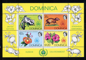 Dominica Scott #340a MNH S/S Environment UN Orchids FLORA FAUNA CV$6+