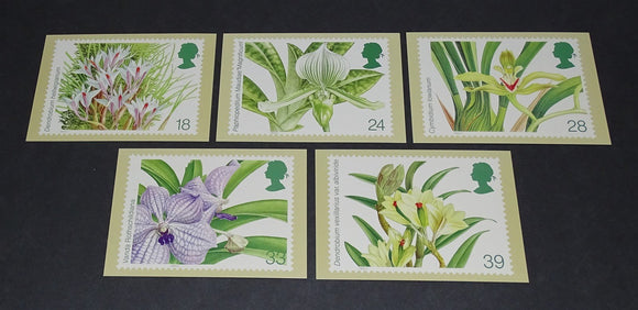 Great Britain OS #177 POSTCARDS (5) Orchids Flowers FLORA $$