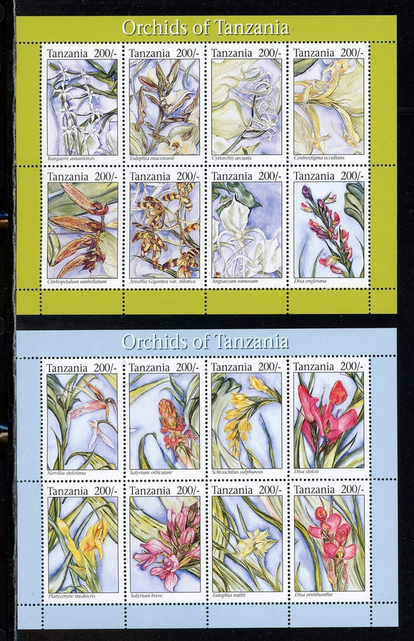 Tanzania Scott #1181-1182 MNH S/S Orchids Flowers FLORA CV$32+
