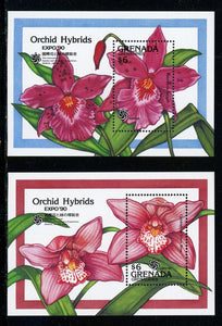 Grenada Grenadines Scott #1152-1153 MNH S/S Flora/Flowers Orchid EXPO '90 CV$14+