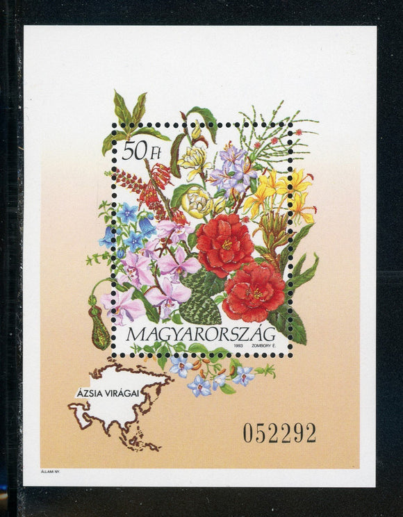 Hungary Scott #3381 MNH S/S Flora/Flowers Orchids Maps CV$11+