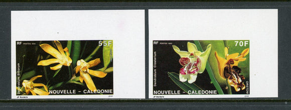 New Caledonia Scott #649-650 IMPERF MNH Flora/Flowers Orchids $$