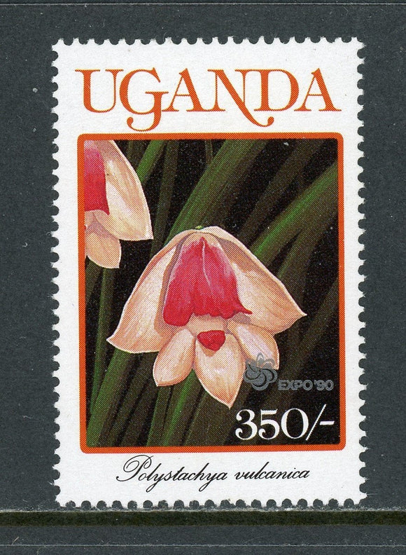 Uganda Scott #785A MNH EXPO '90 on Flora/Flowers Orchids 350sh CV$3+