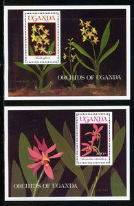 Uganda Scott #755-756 MNH S/S Flora/Flowers Orchids CV$13+