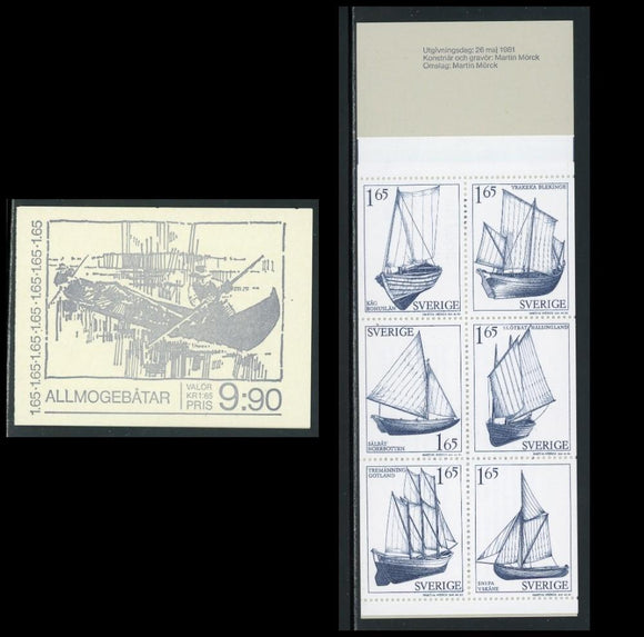 Sweden Scott #1365a MNH BOOKLET Sail Boat Bohuslan CV$8+ TH-1