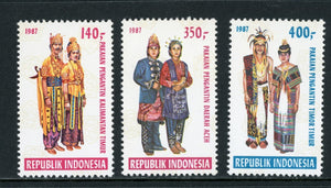 Indonesia Scott #1317-1319 MNH Folk Costumes Culture CV$18+