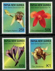 Papua New Guinea Scott #944-947 MNH Orchids Flowers FLORA CV$5+