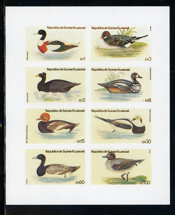Equatorial Guinea OS #8 MNH S/S Waterfowl Birds FAUNA $$