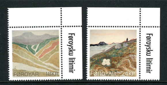 Faroe Islands Scott #534-535 MNH Paintings by Eli Smith ART CV$13+