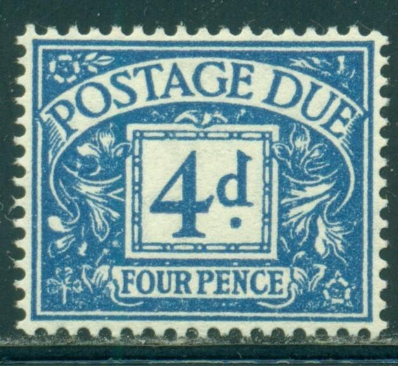 Great Britain Scott #J42 MLH 1955 Postage Due 4p bright blue CV$30+