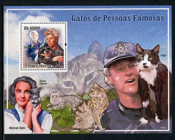 St. Thomas & Prince Scott #2193 MNH S/S David Bowie and his Cat $$ TH-1