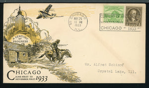United States OS #38 FIRST DAY COVER Chicago World's Fair #728 $$ TH-1