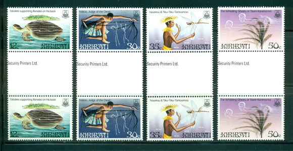 Kiribati Scott #448-451 MNH GUTTER PAIRS Legends $$