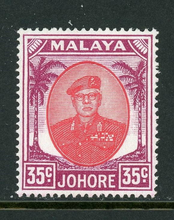 Malaya Johore Scott #145 MLH Sultan Ibrahim 35c CV$12+