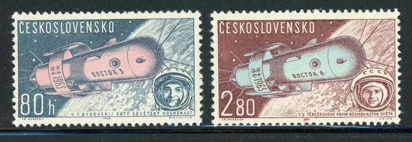 CZECHOSLOVAKIA MNH: Scott #C57-C58 SPACE Flight Bykovski CV$2+
