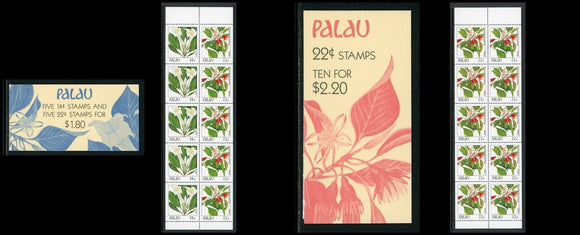 Palau Scott #132a-132b MNH BOOKLETS Indigenous Flowers CV$13+ ISH-1