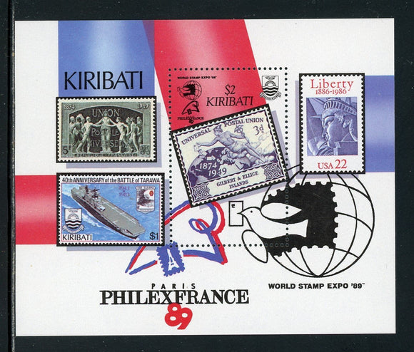 Kiribati Scott #526 MNH S/S PHILEXFRANCE '89 CV$6+ ISH-1