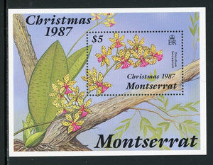 Montserrat Scott #662 MNH S/S Christmas 1987 Orchids FLORA CV$17+ ISH-1