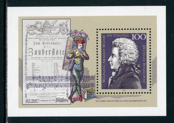 Germany Scott #1691 MNH S/S Death of Wolfgang Amadeus Mozart $$