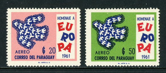 Paraguay Scott #628-629 MH Europa 1961 HIVALS CV$46+