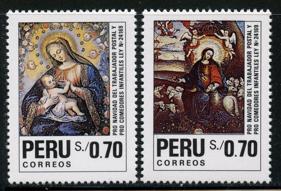Peru Scott #1011-1012 MNH Postal Workers Christmas Fund CV$7+