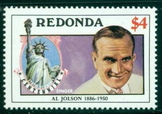 Redonda OS #52 MNH Al Jolson American Entertainer $$