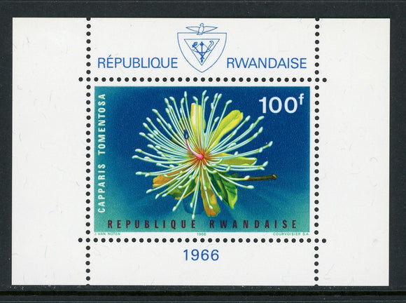 Rwanda Scott #160a MNH S/S Flowers FLORA CV$9+