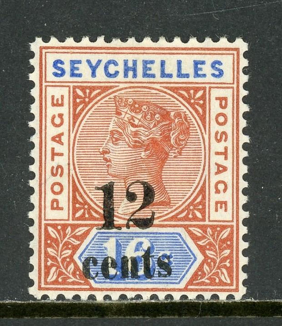 Seychelles Scott #23 MH Victoria 12c SCHG 16c DIE II CV$21+