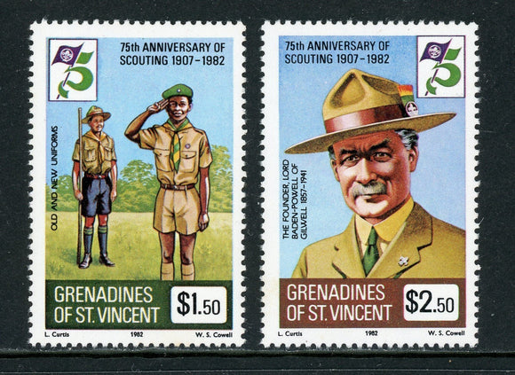 St. Vincent Grenadines Scott #246-247 MNH Boy Scouts 75th ANN $$