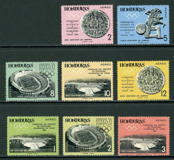 Honduras Scott #C337-C344 MNH OLYMPICS 1964 Tokyo CV$12+