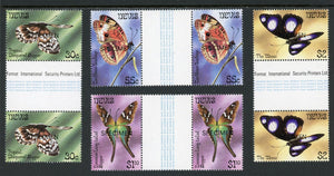 Nevis Scott #146-149 MNH GUTTER PAIRS Butterflies Insects FAUNA SPECIMEN $$ os1