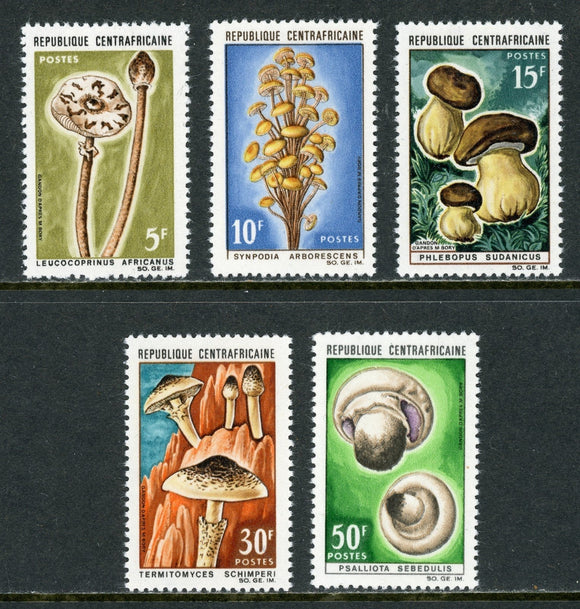 Central African Republic Scott #81-85 MNH Various Mushrooms FLORA CV$150+
