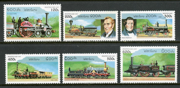 Laos Scott #1305-1310 MNH Steam Locomotives CV$4+