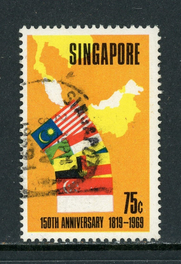 Singapore Scott #103 Used Flags and Map of Malaya and Borneo CV$3+