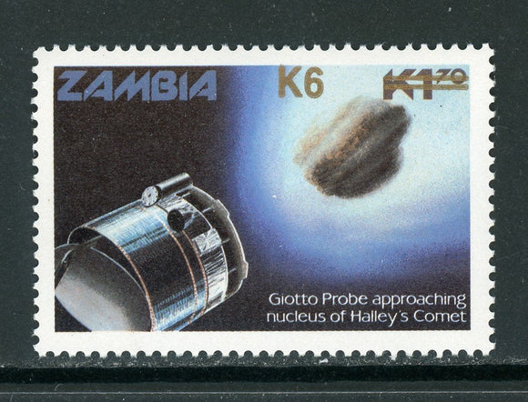 Zambia Scott #409 MNH Edmond Halley and his Comet 6k 0n 1.70k CV$3+