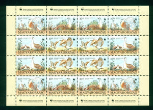 Hungary Scott #3426-3429 MNH SHEET of 16 WWF Otis Tarda Bird FAUNA CV$14+