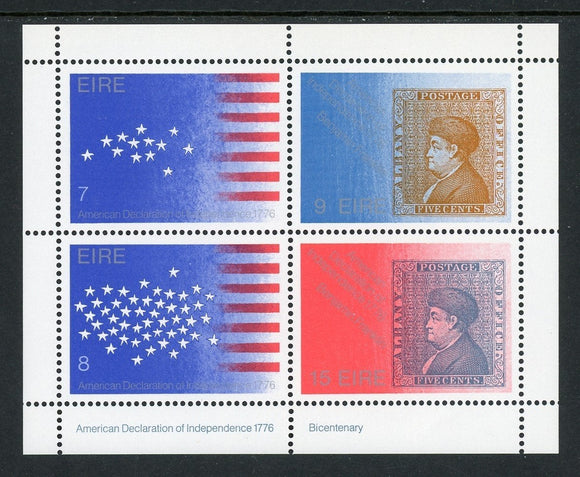 Ireland Scott #392b MNH S/S US Bicentennial CV$5+