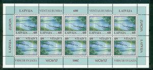 Latvia Scott #528 MNH SHEET of 10 Europa 2001 CV$35+