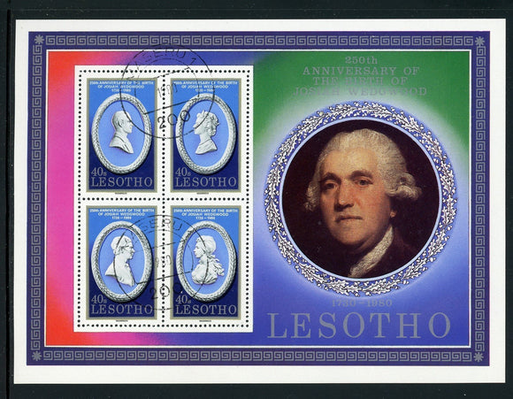 Lesotho Scott #301 Used S/S Birth of Josiah Wedgewood $$