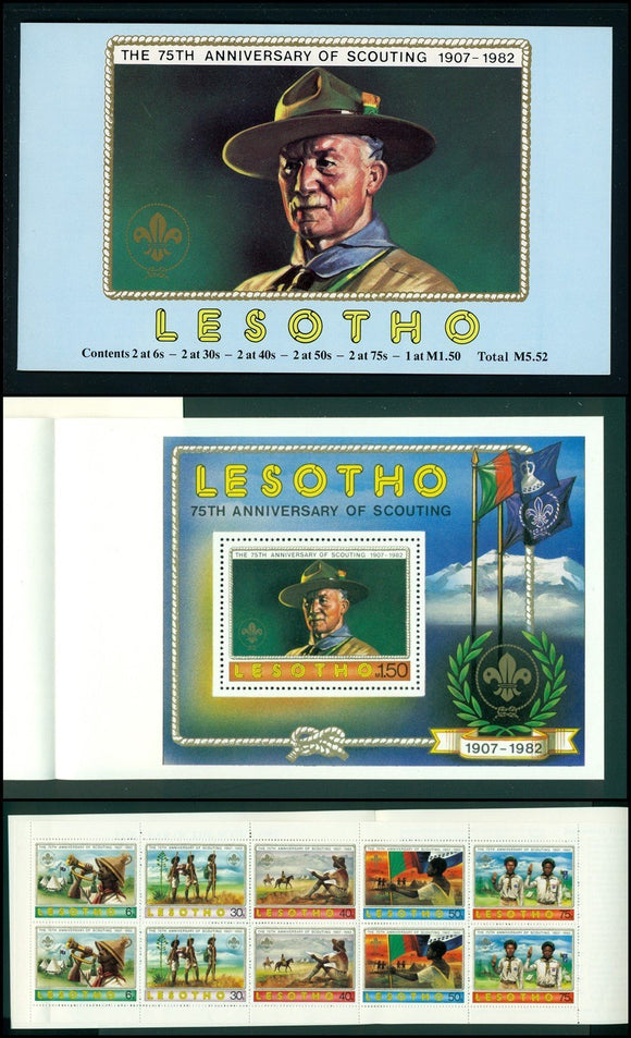 Lesotho Scott #361a MNH BOOKLET 75th ANN of Scouting CV$11+