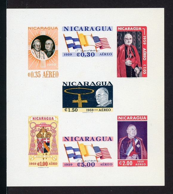 Nicaragua Scott #C436a IMPERF MNH S/S John Paul II Cardinal Spellman CV$4+